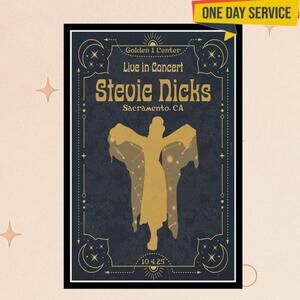 Stevie Nicks Sacramento Ca Oct 4 2025 Tour Poster